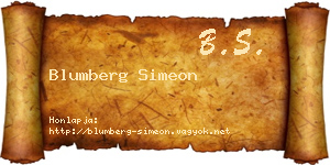 Blumberg Simeon névjegykártya